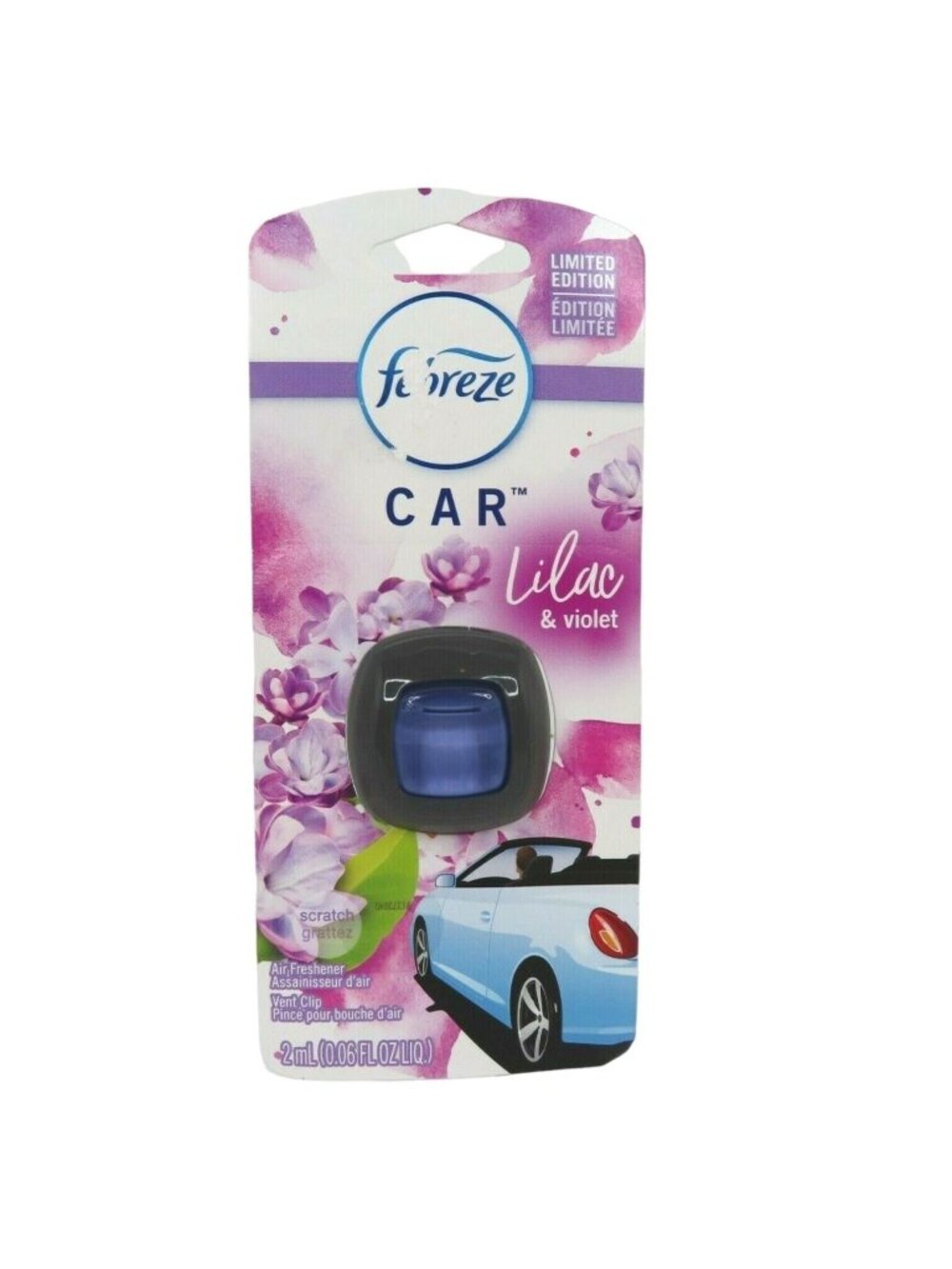 Febreze Lilac Violet Car Vent Clip 037000422952 NEW Vehicle Fragrance Limited Ed